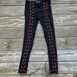 Edgy black legging with full lace up legs